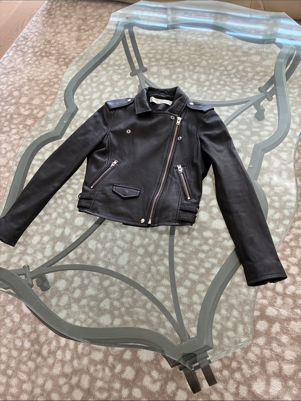 Women’s iro Ashville Black Leather Moto Jacket xs